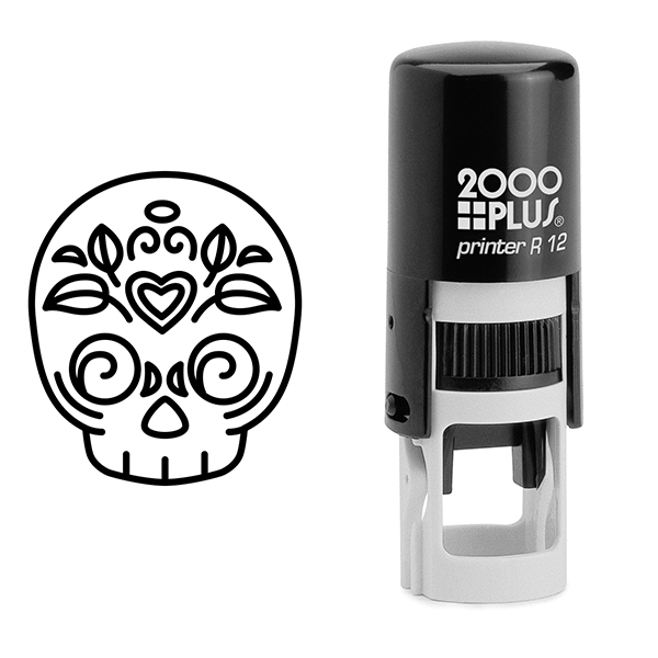 Skull Candy Heart Halloween Craft Rubber Stamp Body and Design