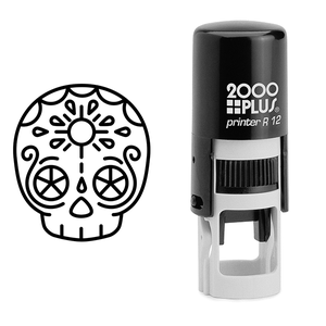 Skull Candy Sun Halloween Craft Rubber Stamp Body and Design