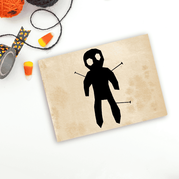 Voodoo Doll Halloween Craft Rubber Stamp Imprint Example