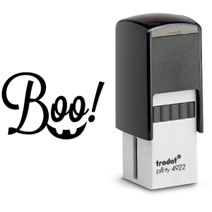 Boo! Smile Halloween Craft Rubber Stamp Body and Design