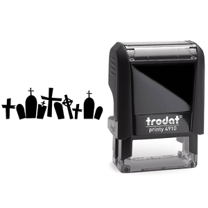 Grave Yard Halloween Craft Rubber Stamp Body and Design