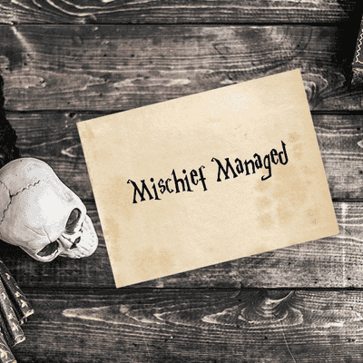 Mischief Managed Halloween Craft Rubber Stamp - alternate view