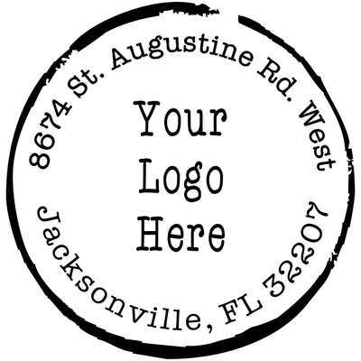 Vintage Ink Circle Round Logo Stamp
