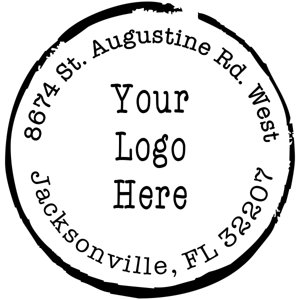 Broken Circle Round Logo Stamp