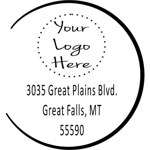 Open Circle Round Logo Stamp