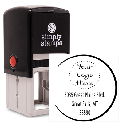 Open Circle Round Logo Stamp - alternate view