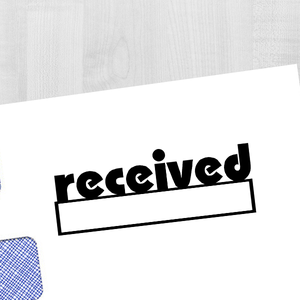 RECEIVED With Date Box Stock Stamp Imprint Example on Paper