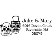 Sugar Skull Bride Groom Address Stamp