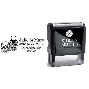 Sugar Skull Bride Groom Address Stamp Body and Design