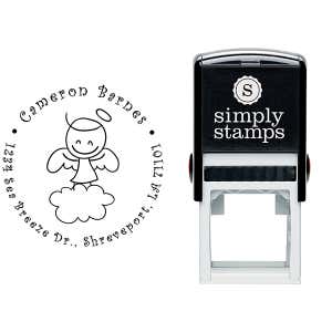 Smiley Angel Return Address Stamp Body and Design
