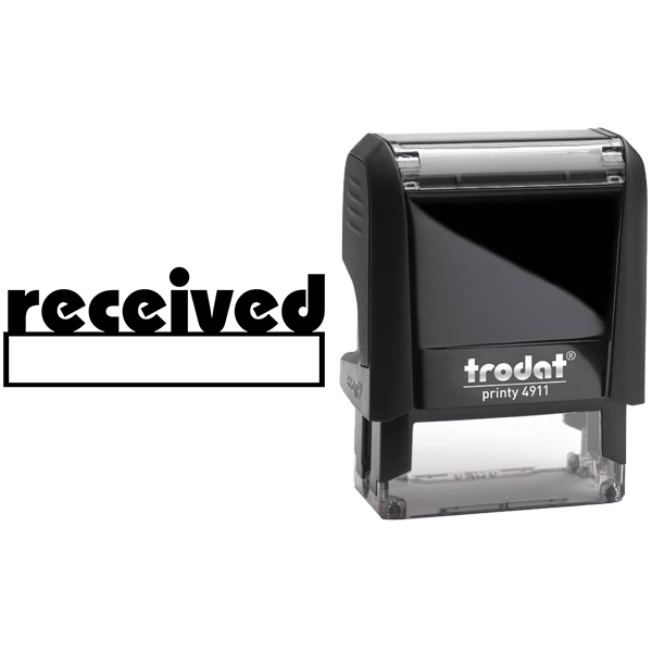 RECEIVED With Date Box Stock Stamp Body with Design