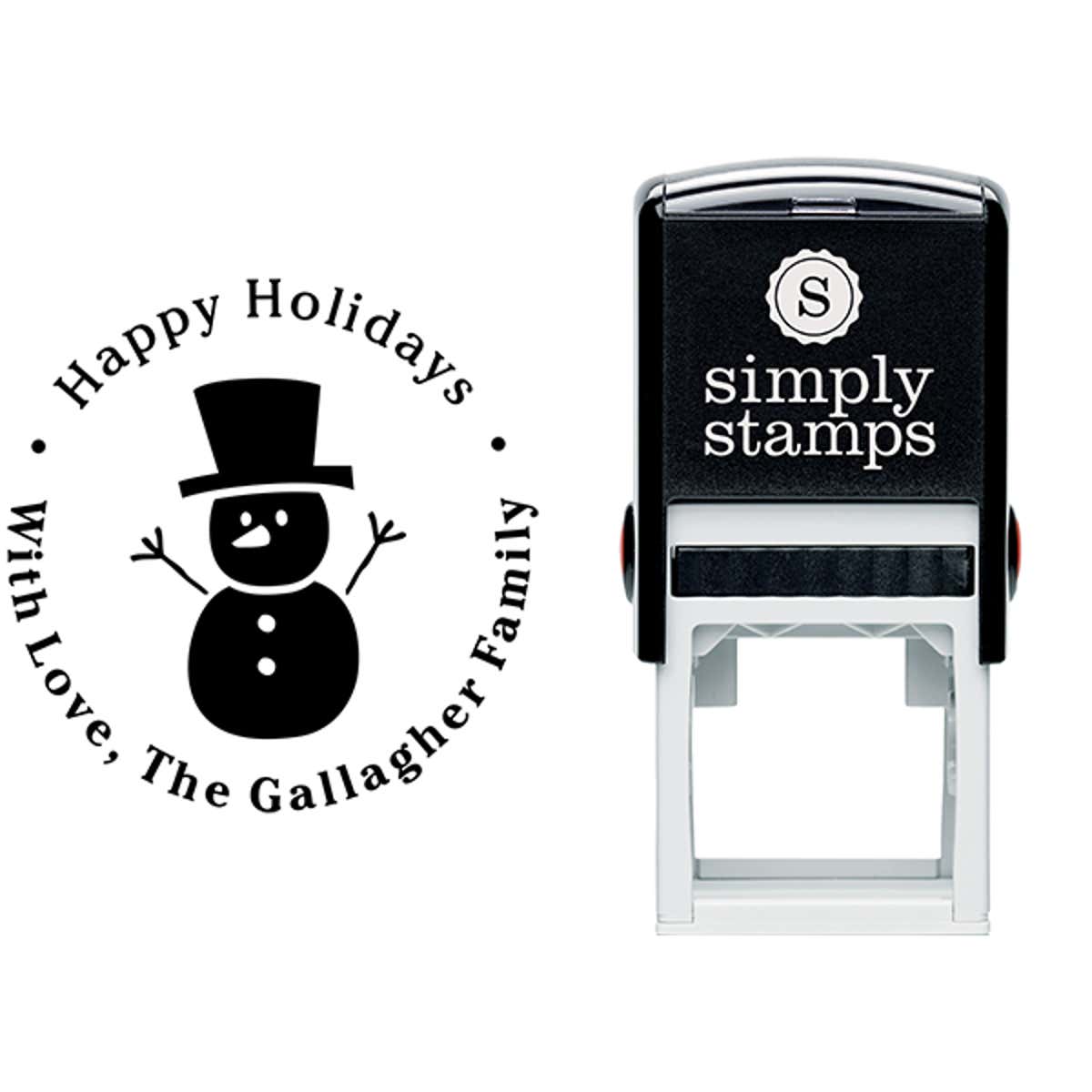 Snowman Hands Up Return Stamp Body and Design