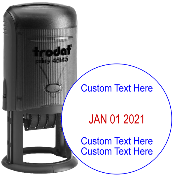1 Line Top 2 Line Bottom Round Dater Stamp