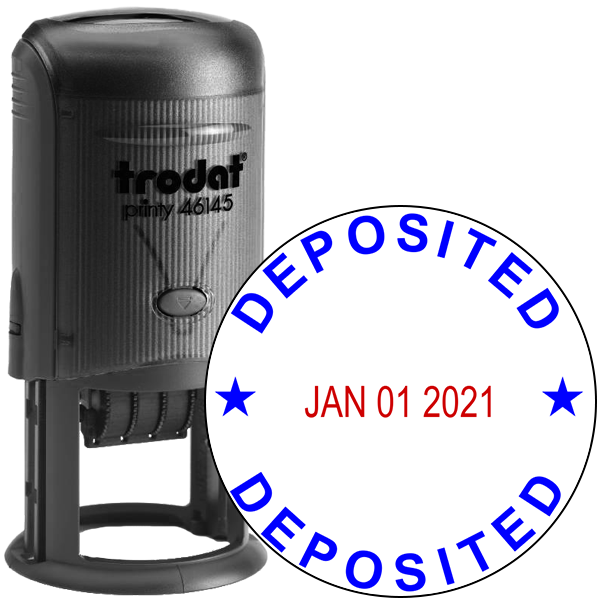 Round Self-Inking Dater Deposited Stamp