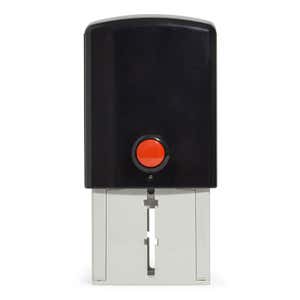 Side view of the Trodat Printy 4924 self-inking stamp used with the Anderson Round Return Address Stamp
