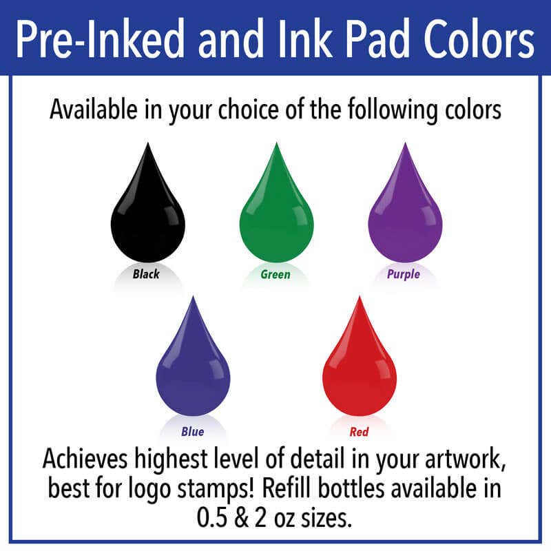 Pre inked and ink pad colors options infographic