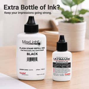 Extra bottle of ink shown as an available add-on