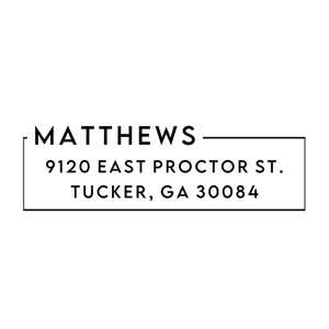 Close-up of the Urban Custom Address Stamp impression