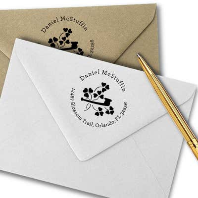 Heart Shamrock Pipe Address Stamp - alternate view
