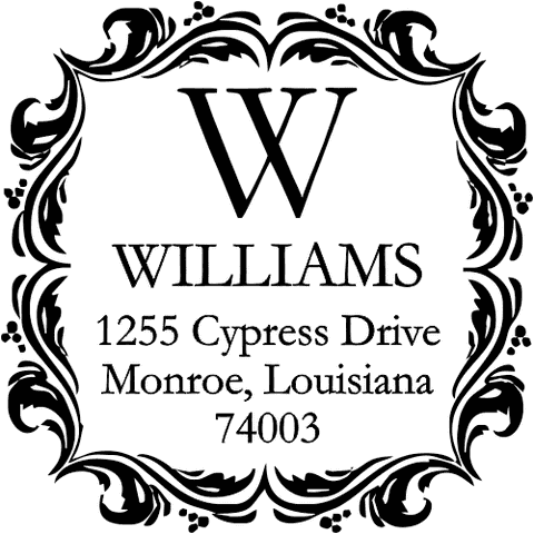 Ornament Border Return Address Stamp