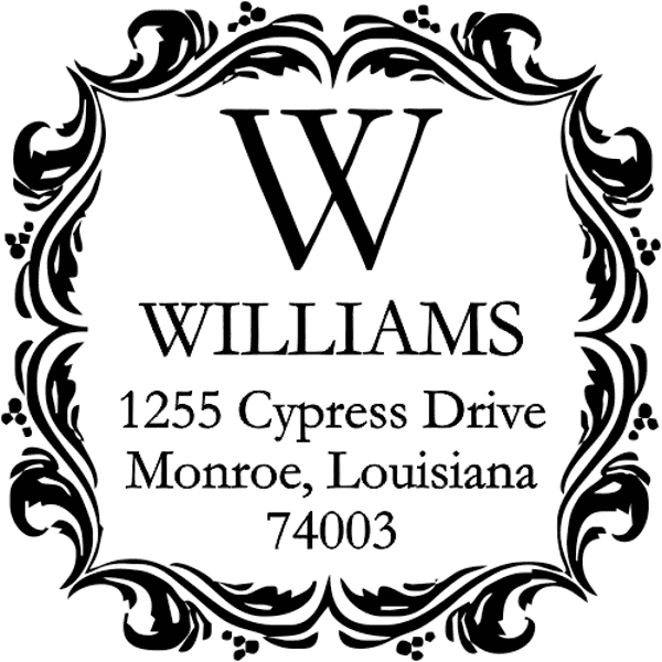 Ornament Border Return Address Stamp