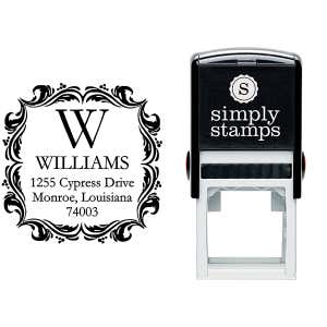 Ornament Border Return Address Stamp Stamp Body and Imprint