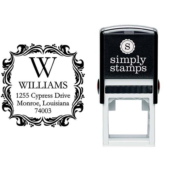 Ornament Border Return Address Stamp Stamp Body and Imprint