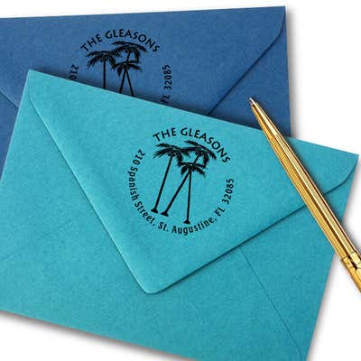 Palm Trees Round Stamp - alternate view