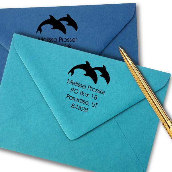 Dolphin Round Stamp Imprint Example