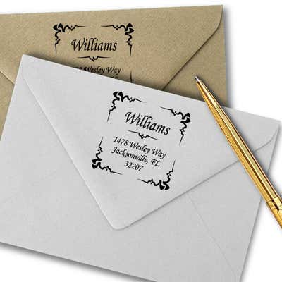 Square Deco Address Stamp - alternate view