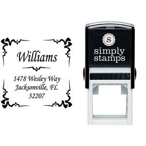 Square Deco Address Stamp Stamp Body and Imprint