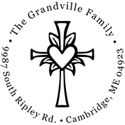 Lily Cross Heart Address Stamp