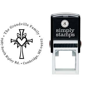 Lily Cross Heart Address Stamp Body and Design
