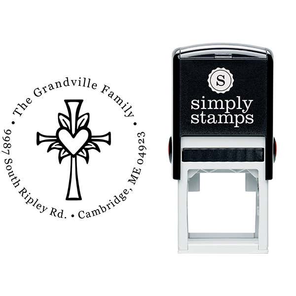 Lily Cross Heart Address Stamp Body and Design