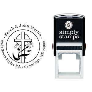 Lily Cross Address Stamp Body and Design