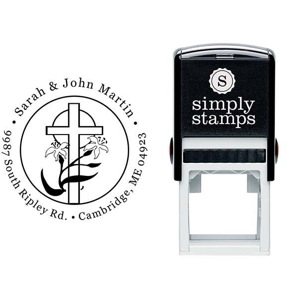 Lily Cross Address Stamp Body and Design