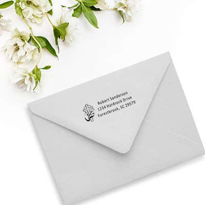 Lily Cross Rectangle Address Stamp - alternate view