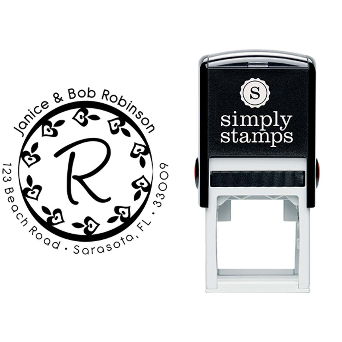 Hearts Letter Address Stamp Body and Design