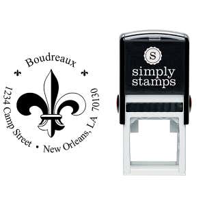 Fleur de Lis Return Address Stamp Body and Imprint