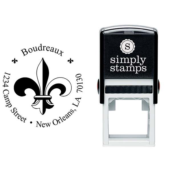 Fleur de Lis Return Address Stamp Body and Imprint