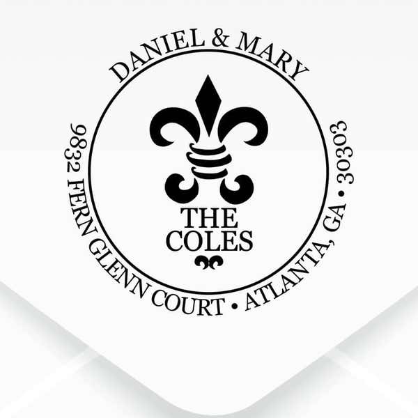 Fern Court Round Address Stamp