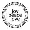 Joy Peace Love Round Address Stamp design on white background