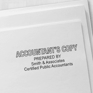 Accountants Copy Stamp Outlined Imprint Example
