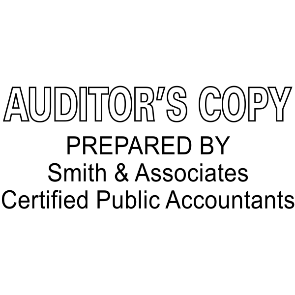 Auditor's Copy Prepared By Company and Certifications