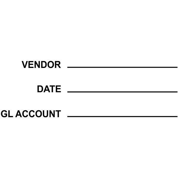Vendor: info Date: info GL Account: info