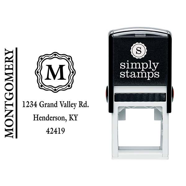 Montgomery Monogram Address Stamp Body and Design