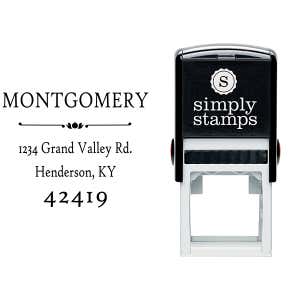 Montgomery Flower Deco Address Stamp Body and Design