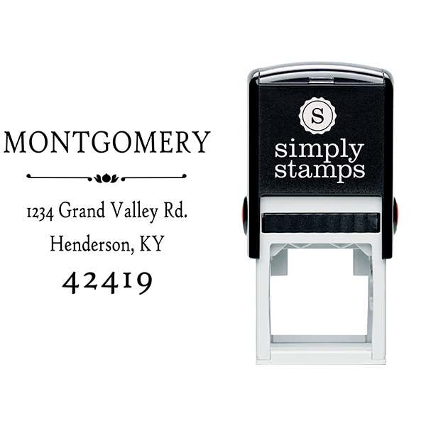 Montgomery Flower Deco Address Stamp Body and Design