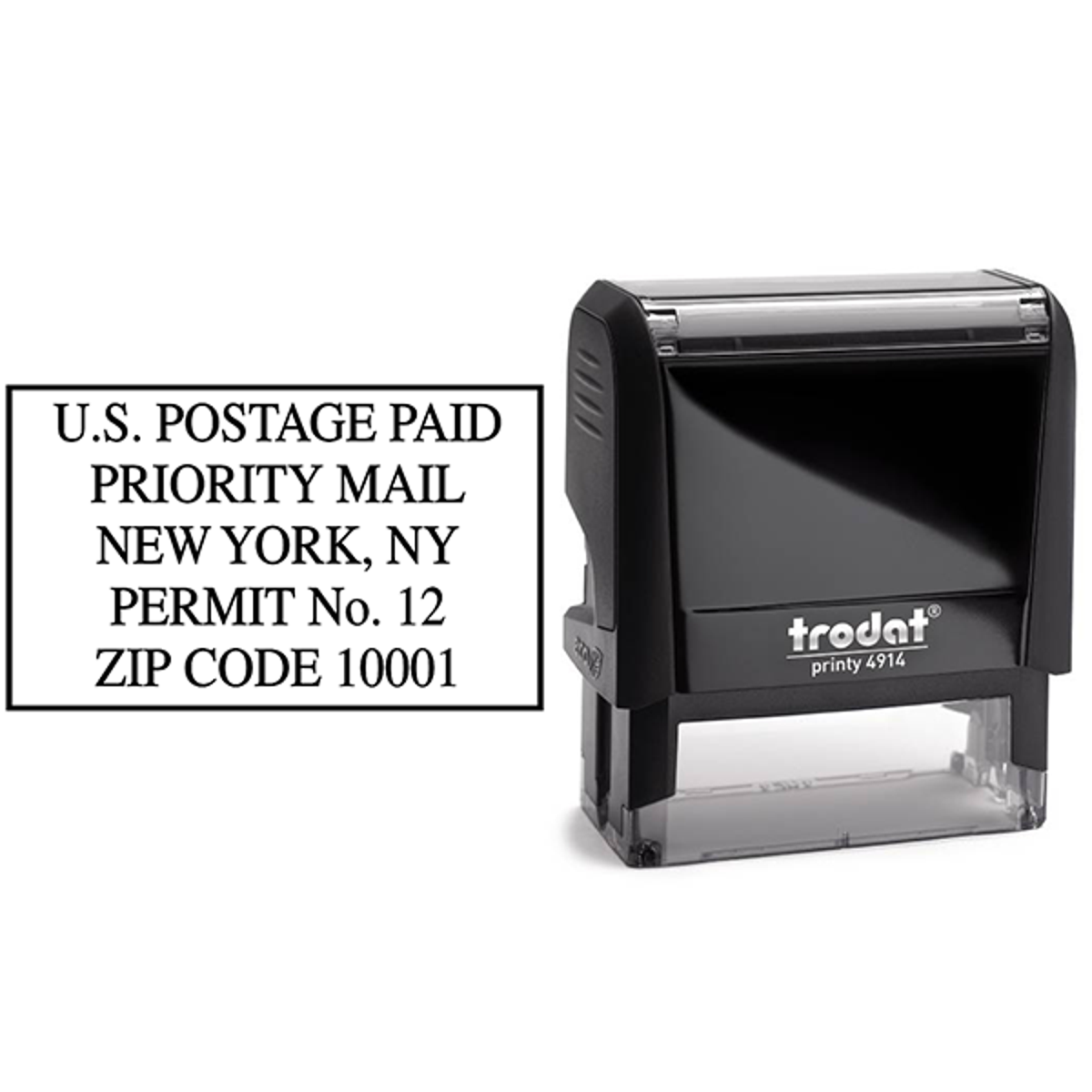 US Postage Paid Priority Mail Stamp Body and Design
