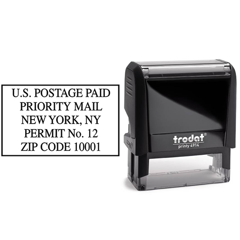 US Postage Paid Priority Mail Stamp Body and Design